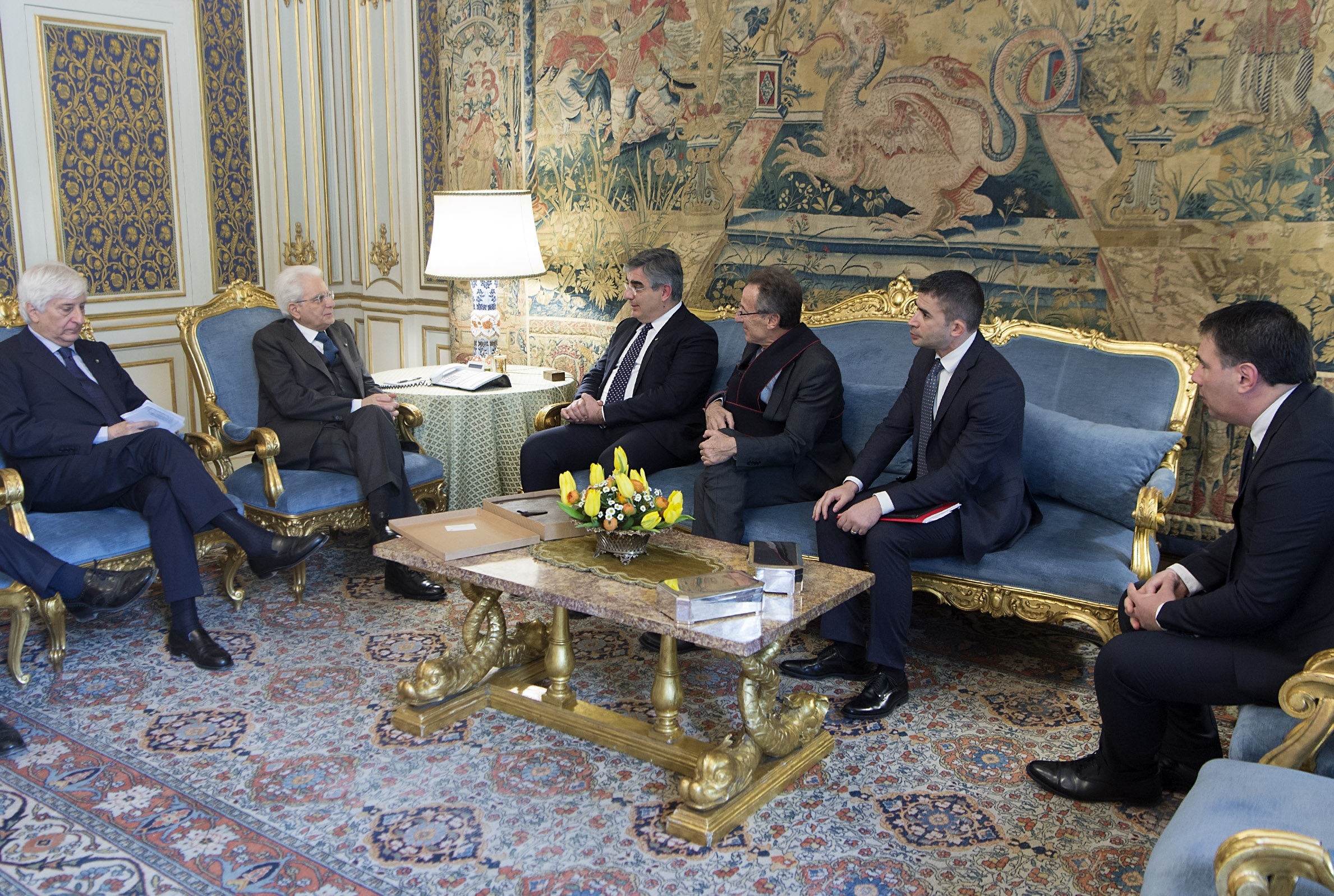 Il Presidente Giorgio Napolitano con il Presidente della Repubblica Araba Siriana Bashar al-Assad nel corso dei colloqui