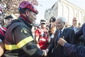 Visita del Presidente della Repubblica Sergio Mattarella alle zone terremotate di Amatrice e Accumoli ed intervento alle Esequie solenni di 34 delle vittime del terremoto di Arquata del Tronto