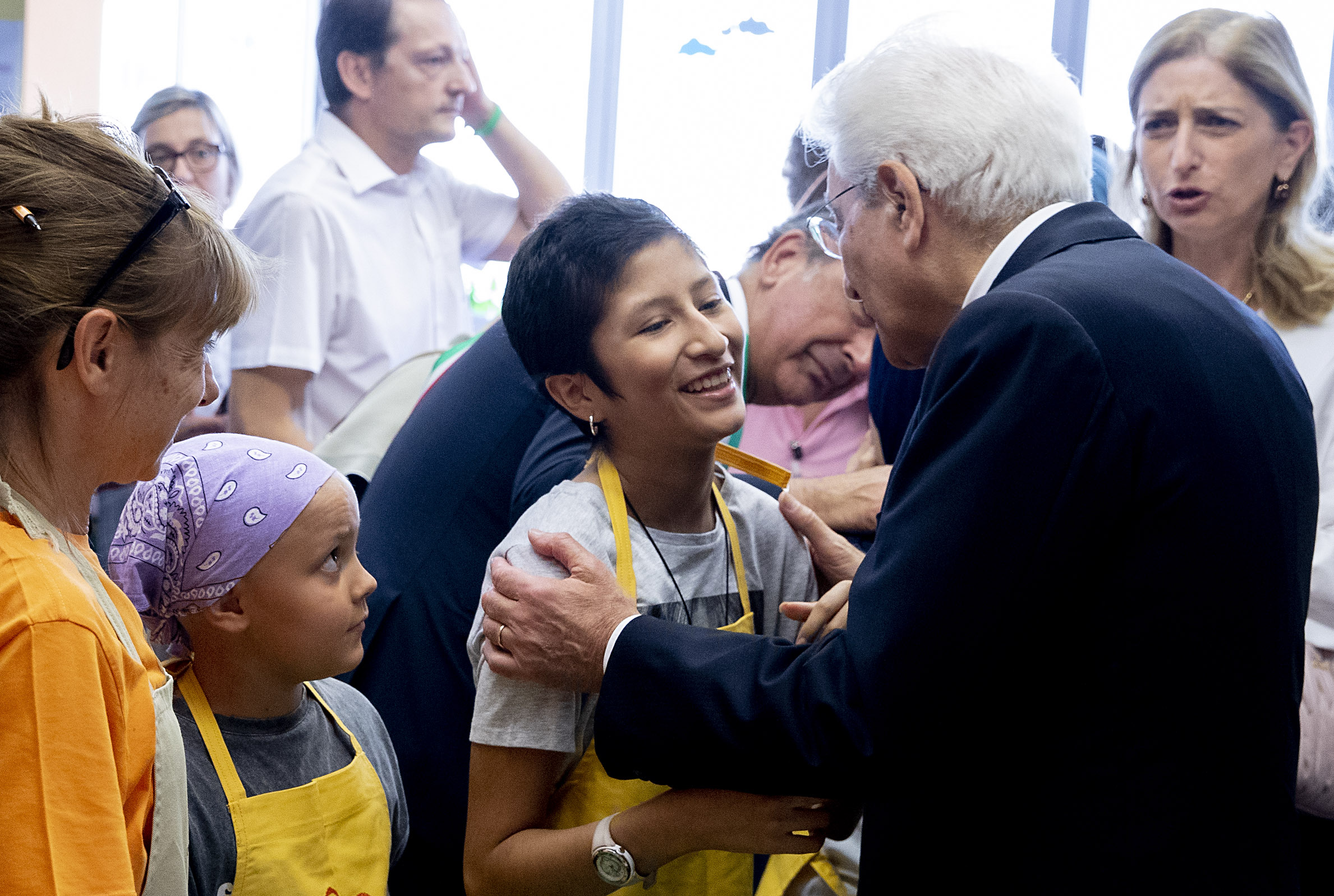 Il Presidente della Repubblica Sergio Mattarella nel corso della visita alla Fondazione IRCCS Istituto Nazionale dei Tumori