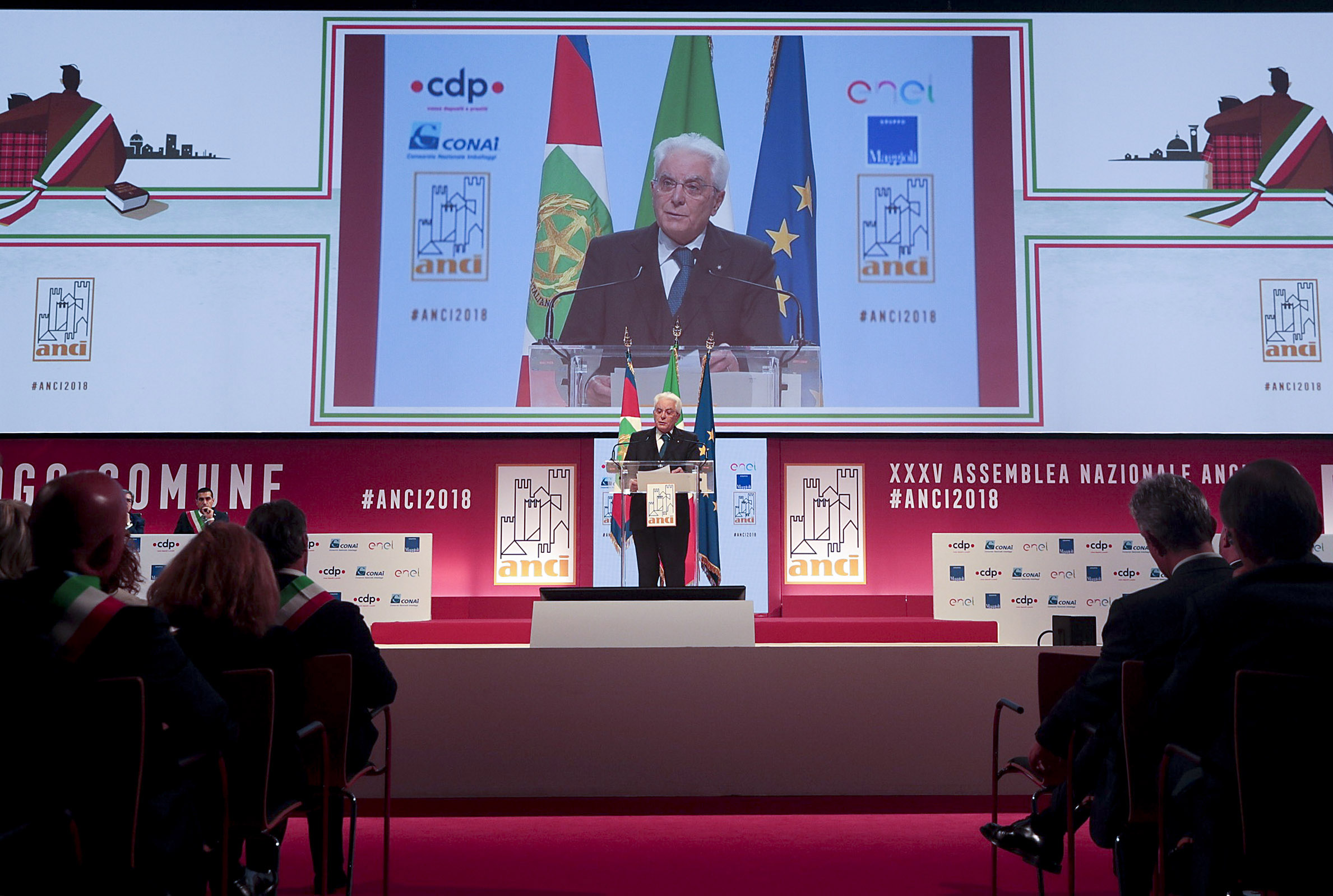 Rimini - Il Presidente della Repubblica Sergio Mattarella all’Assemblea dell’ANCI