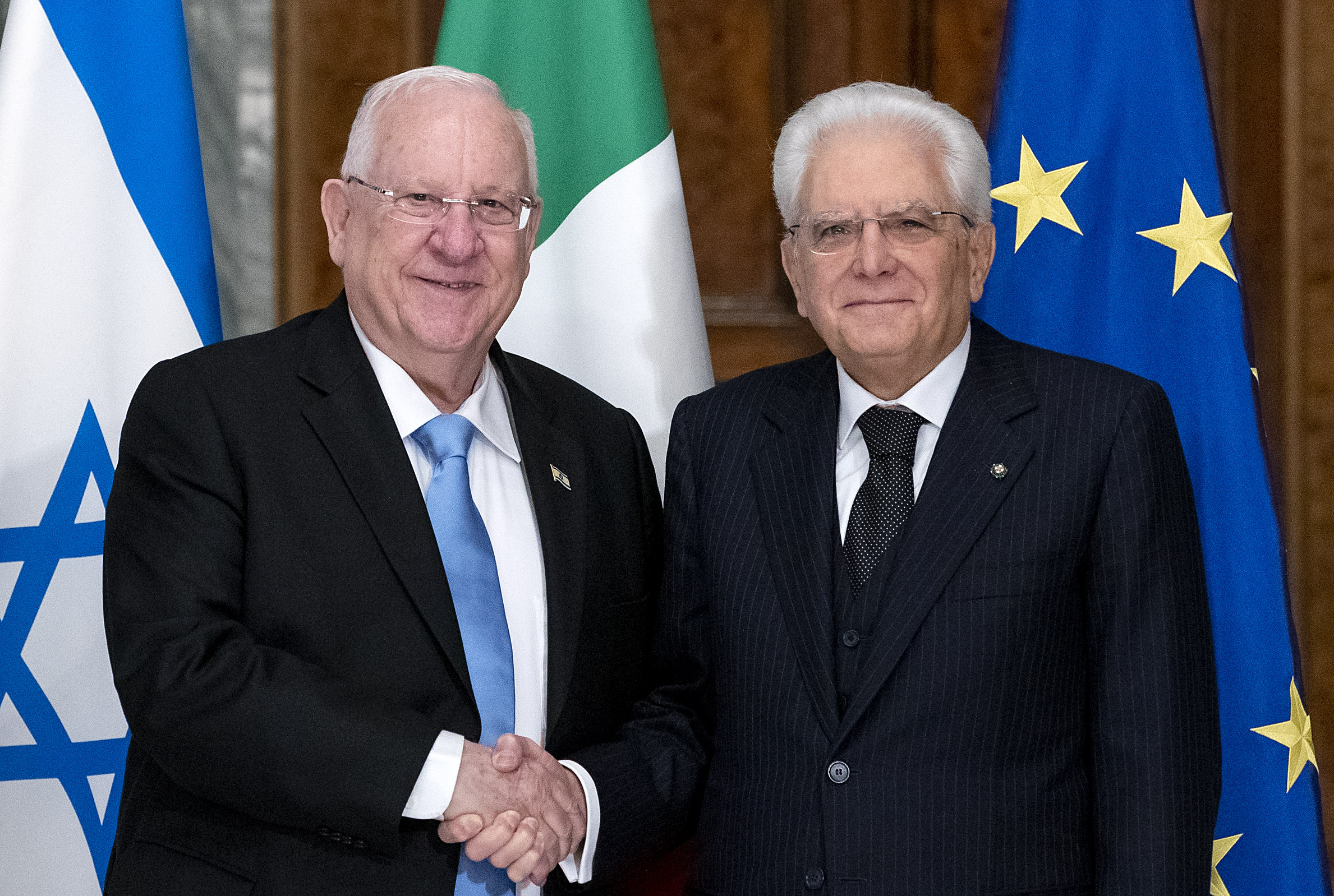 Il Presidente Sergio Mattarella con il Presidente dello Stato d’Israele Reuven Rivlin