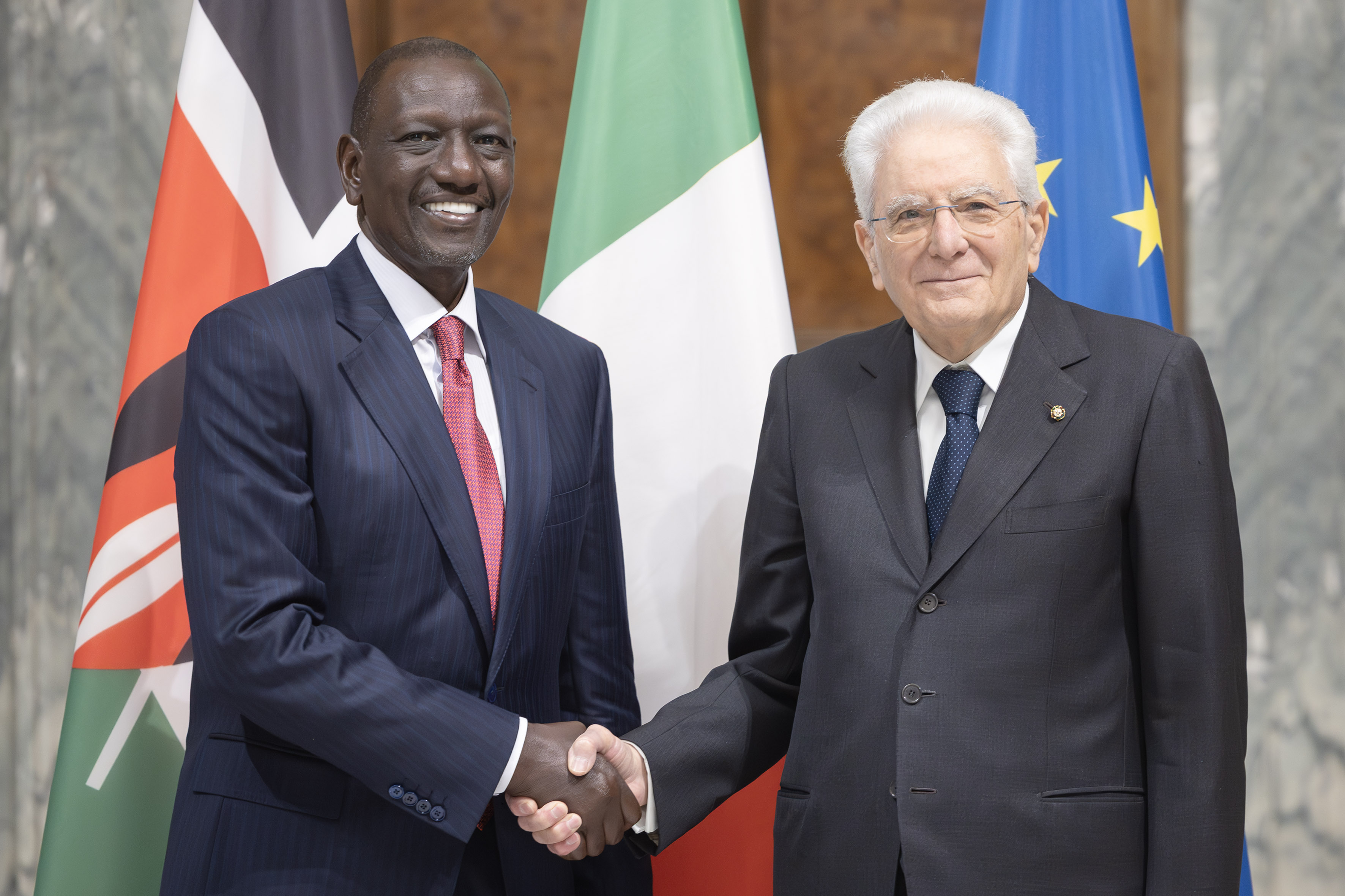 Il Presidente Sergio Mattarella con William Kipchirchir Samoei Arap Ruto, Presidente della Repubblica del Kenya, in visita ufficiale 
