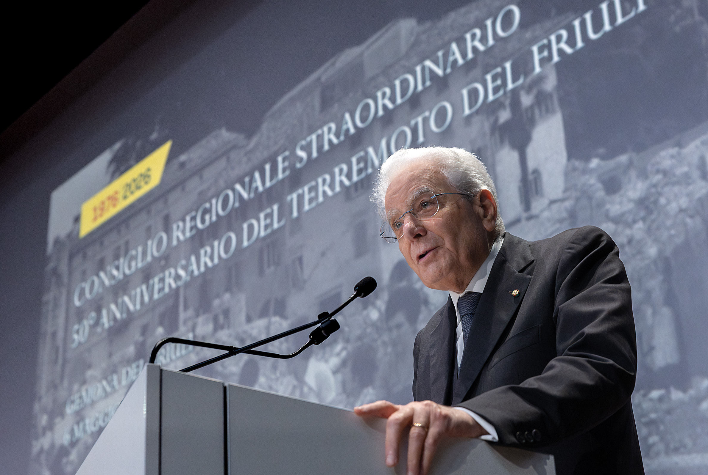 Il Presidente Sergio Mattarella a Gemona in occasione de 50° anniversario del terremoto del Friuli
