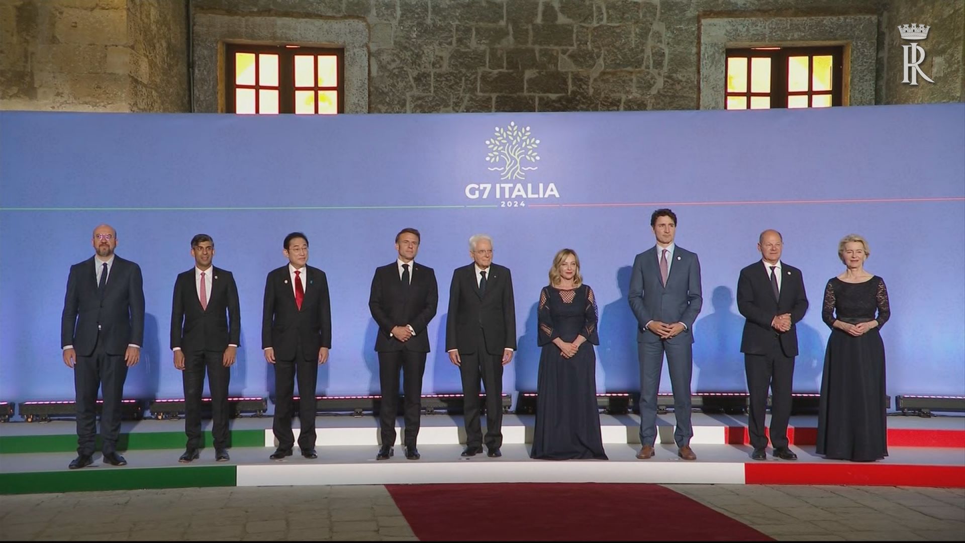 Presentazione dei capi di Stato e di Governo al Presidente Mattarella in occasione del G7