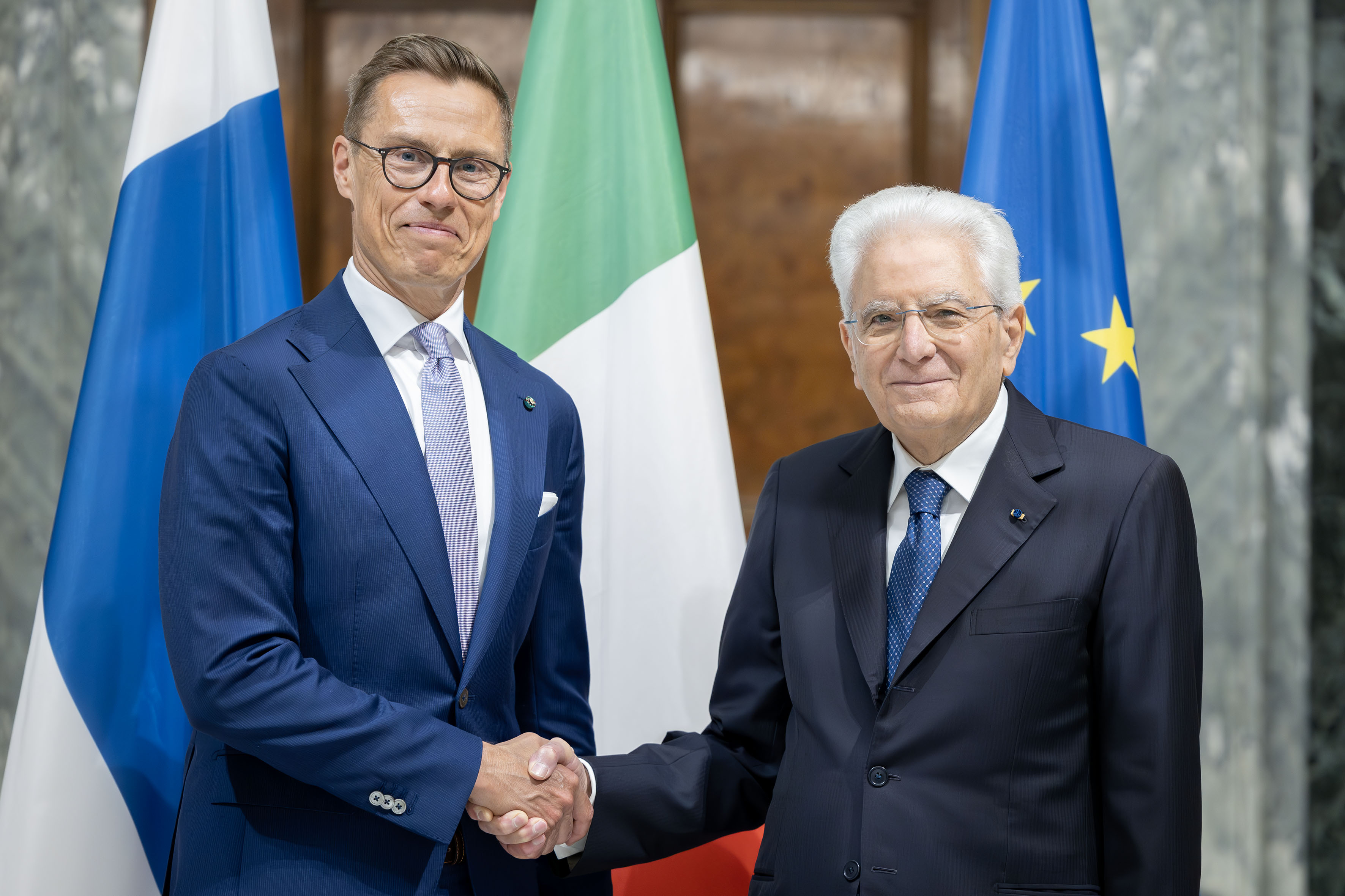 Il Presidente della Repubblica Sergio Mattarella con Alexander Stubb,Presidente della Repubblica di Finlandia, in visita ufficiale 
