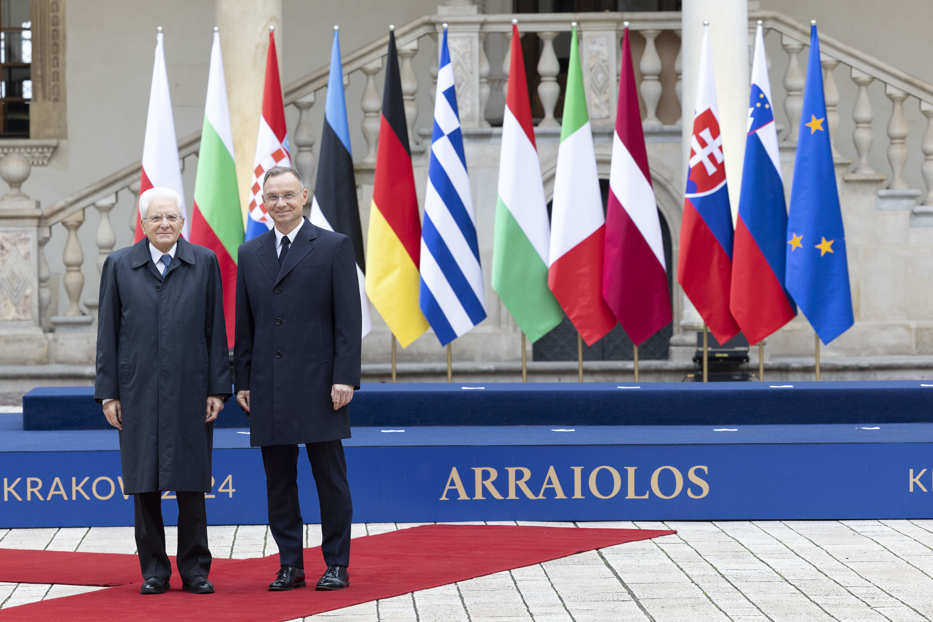 Il Presidente della Repubblica Sergio Mattarella con Andrzej Duda, Presidente della Repubblica di Polonia, in occasione della partecipazione alla XIX Riunione dei Capi di Stato del Gruppo Arraiolos
