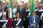 Cerimonia di consegna della bandiera agli atleti italiani in partenza per Rio 2016