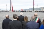 Il Presidente Sergio Mattarella alla cerimonia dell'alzabandiera, in occasione del 62° anniversario del ricongiungimento di Trieste all'Italia