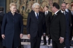 Arrivo dei Capi di Stato e di Governo dell'Unione Europea e dei Vertici delle Istituzioni europee in occasione della colazione per il 60° anniversario dei Trattati di Roma