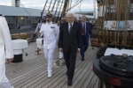 Il Presidente Mattarella a bordo dell'Amerigo Vespucci