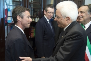 Il Presidente Mattarella con Manfredi Borsellino in occasione della cerimonia 