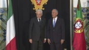 Visita di Stato in Portogallo - Il Presidente Mattarella viene accolto dal Presidente della Repubblica Portoghese Marcelo Rebelo de Sousa al Palácio de Belém 