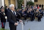 Il Presidente Sergio Mattarella alla cerimonia per il 150° anniversario di costituzione del Reggimento Corazzieri