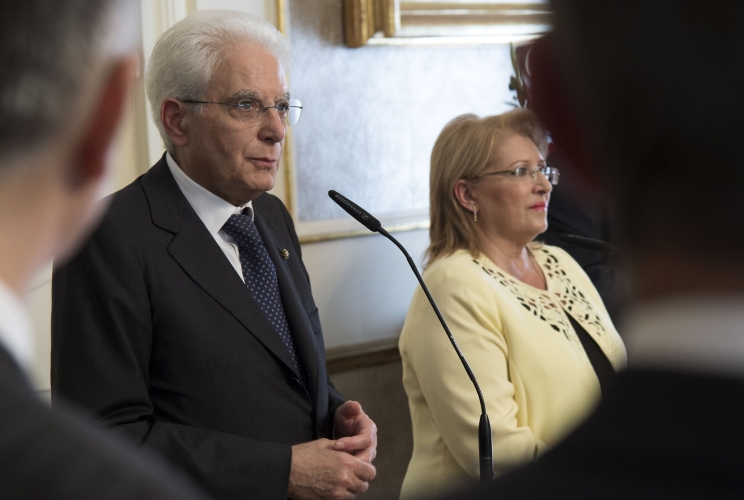Il Presidente Sergio Mattarella con la Presidente della Repubblica di Malta Marie Louise Coleiro Preca