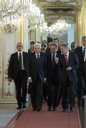 Il Presidente Sergio Mattarella con il Presidente Federale della Repubblica d’Austria, Heinz Fischer 