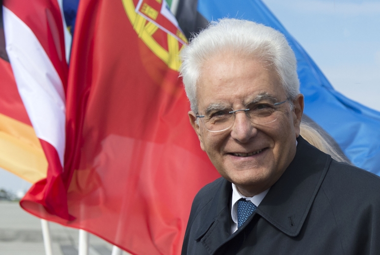 Il Presidente Sergio Mattarella al suo arrivo all'aeroporto di Erfurt per il vertice informale del Gruppo Arraiolos 