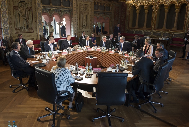 Il Presidente Sergio Mattarella con i Capi di Stato al vertice del Gruppo Arraiolos