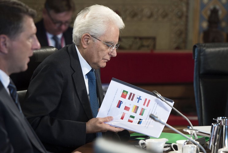 Il Presidente Sergio Mattarella con i Capi di Stato al vertice del Gruppo Arraiolos
