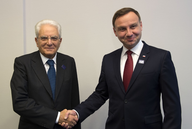 Il Presidente Sergio Mattarella con il Presidente della Repubblica di Polonia, Andrzej Duda