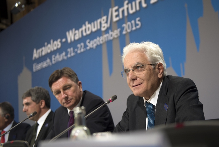 Il Presidente Sergio Mattarella in occasione della conferenza stampa