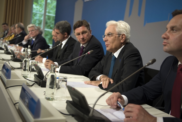 Il Presidente Sergio Mattarella in occasione della conferenza stampa 