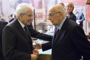 Il Presidente Mattarella alla cerimonia di conferimento del Riconoscimento  Altiero Spinelli ai Costruttori dell'Europa Federale al Presidente emerito Giorgio Napolitano