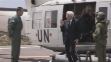 Arrivo del Presidente Mattarella a Shama per la visita al Contingente Italiano
