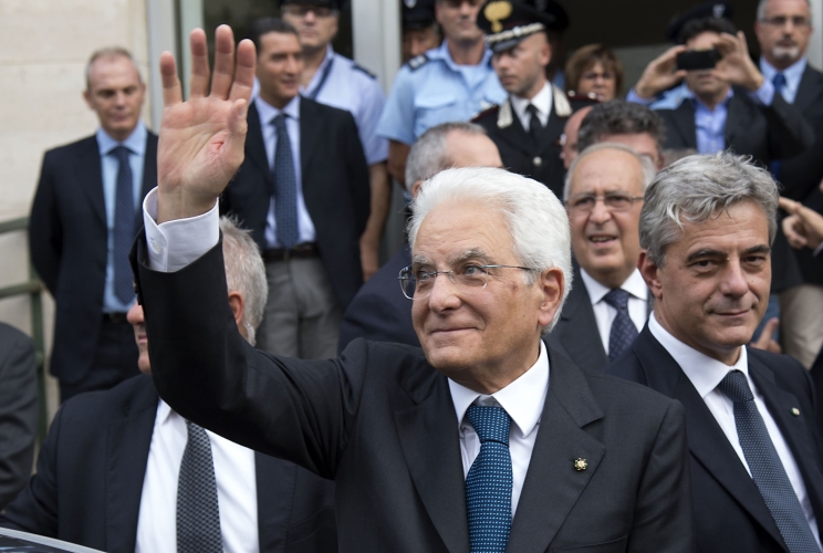 Il Presidente Sergio Mattarella al termine della sua visita a Caltanissetta