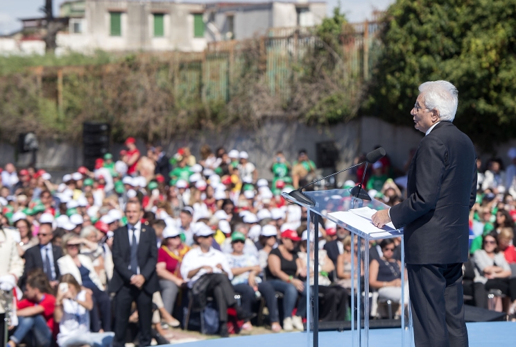 Il Presidente Sergio Mattarella in occasione della cerimonia di inaugurazione dell'anno scolastico 2015-2016