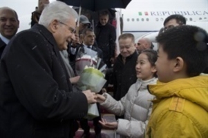 Arrivo del Presidente Mattarella a Pechino in occasione della Visita di Stato nella Repubblica Popolare Cinese