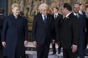 Arrivo dei Capi di Stato e di Governo dell'Unione Europea e dei Vertici delle Istituzioni europee in occasione della colazione per il 60° anniversario dei Trattati di Roma