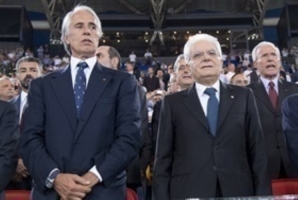 Il Presidente Sergio Mattarella alla finale della Coppa Italia di Calcio 2016/2017 Juventus - Lazio Tim Cup