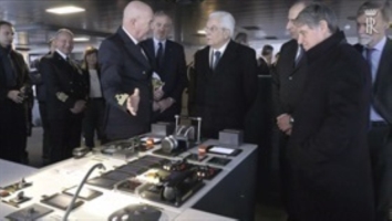 Il Presidente Sergio Mattarella allo stabilimento Fincantieri di Monfalcone per la presentazione della nave MSC Seaside