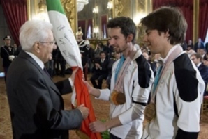 Cerimonia di restituzione della bandiera degli atleti italiani di ritorno dai Giochi Olimpici e Paralimpici invernali di PyeongChang 2018