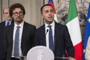 La delegazione del "Movimento 5 Stelle" in occasione delle consultazioni