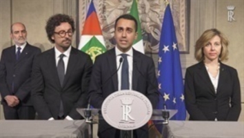 La delegazione del "Movimento 5 Stelle" in occasione delle consultazioni