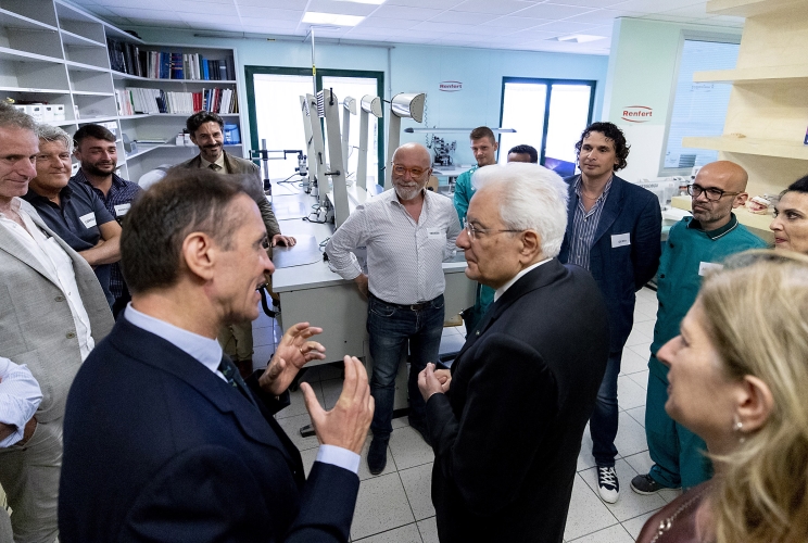 Il Presidente Sergio Mattarella visita il Centro Medico dellla Comunità  di San Patrignano accompagnato dal Responsabile terapeutico Antonio Boschini