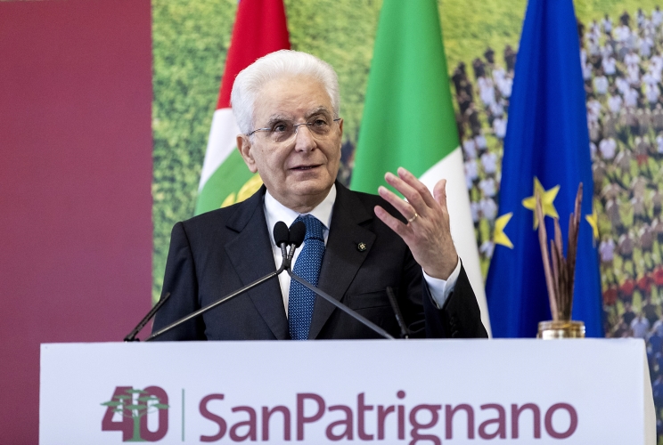 Il Presidente Sergio Mattarella in occasione della cerimonia per il 40° anniversario di fondazione della Comunità