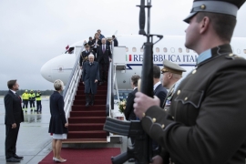 Il Presidente Sergio Mattarella al suo arrivo a Riga in occasione della Visita di Stato nella Repubblica di Lettonia