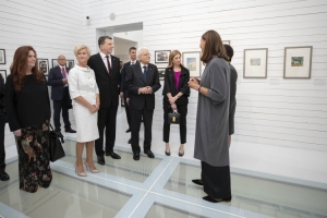 Il Presidente Sergio Mattarella al Museo Nazionale d'Arte con il Presidente della Repubblica di Lettonia Raimonds Vejonis visita la mostra CIAO