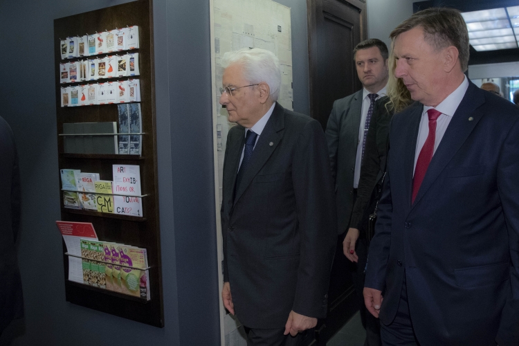 Il Presidente Sergio Mattarella con il Primo Ministro della Repubblica di Lettonia,  Māris Kučinskis