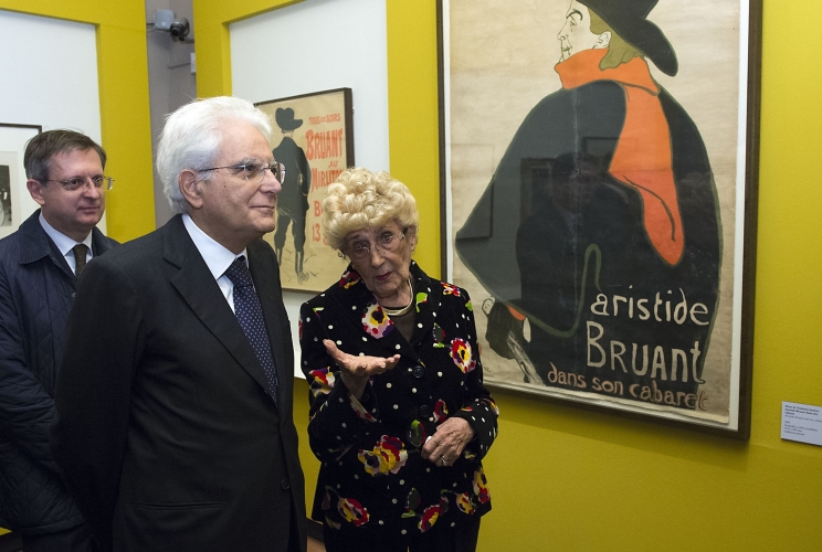 Il Presidente Sergio Mattarella nel corso della visita alla mostra "Toulouse-Lautrec. Luci e ombre di Montmarte" 