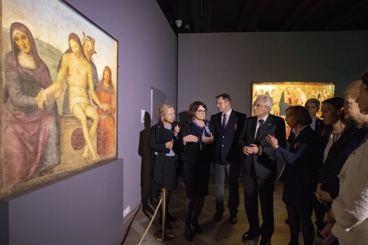 Il Presidente Sergio Mattarella in occasione della visita alla mostra “Firenze tra Rinascimento e Barocco”, allestita al Palazzo dei Granduchi