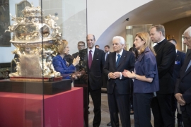 Il Presidente Sergio Mattarella e la Signora Laura,visitano la mostra su San Casimiro presso il  Museo Ecclesiastico della Chiesa di San Michele Arcangelo.  
(foto di Francesco Ammendola - Ufficio per la Stampa e la Comunicazione della Presidenza della Repubblica)