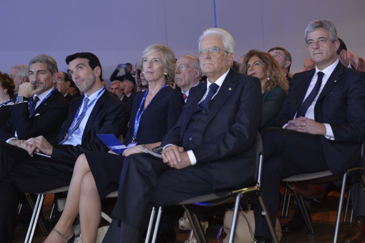 Il Presidente Sergio Mattarella assiste all'Assemblea Generale di Assolombarda 2015