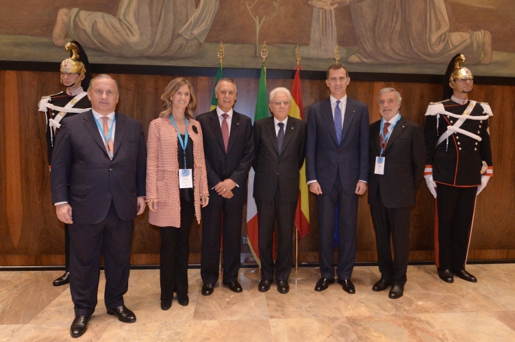 Mattarella, Sua Maestà Felipe VI, Re di Spagna, e il Presidente della Repubblica del Portogallo, Anìbal Antonio Cavaco Silva 