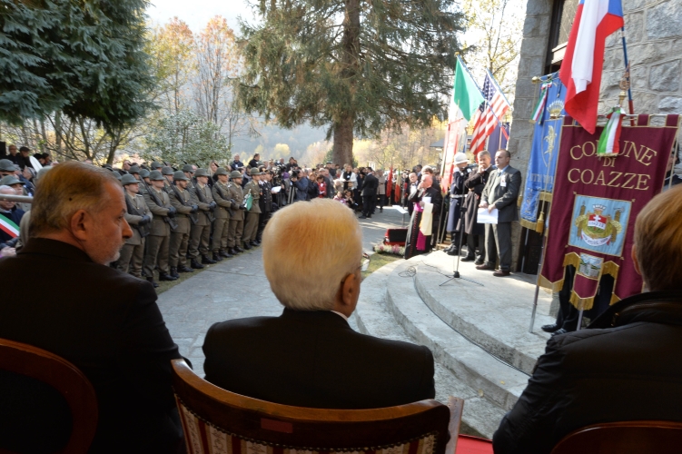 Il Presidente Sergio Mattarella all'Ossario di Forno di Coazze