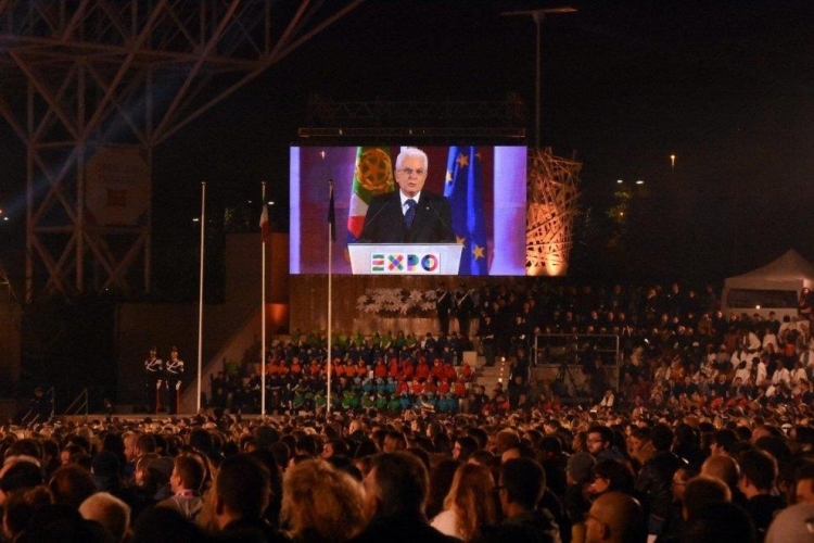 Il Presidente Sergio Mattarella in occasione della cerimonia di chiusura di Expo Milano 2015