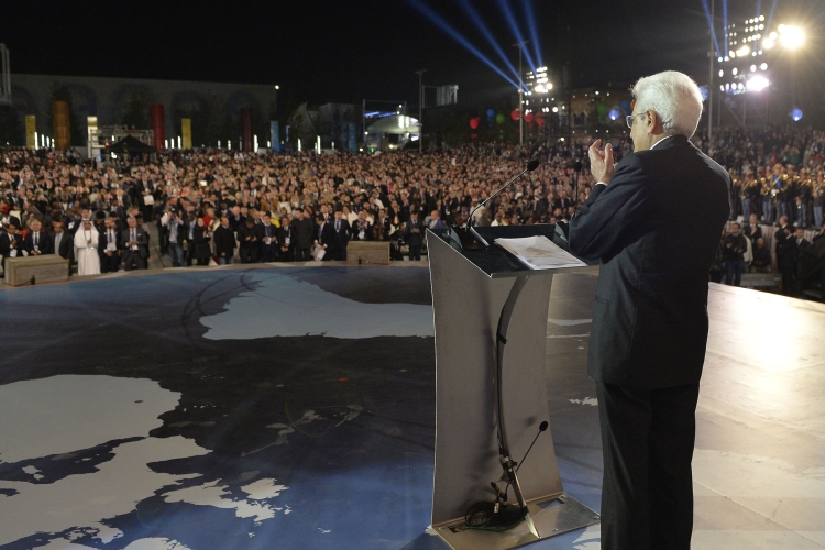 Il Presidente Sergio Mattarella in occasione della cerimonia di chiusura di Expo Milano 2015