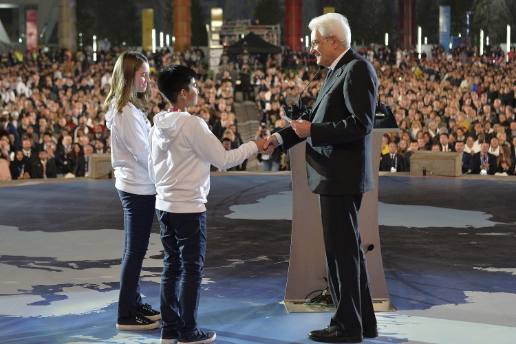 Il Presidente Sergio Mattarella in occasione della cerimonia di chiusura di Expo Milano 2015